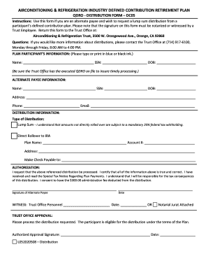 Fillable Online acrtrust QDRO Distribution bFormb - ACR Trust Fax Email ...