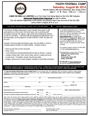 Printable youth football camp waiver - Edit, Fill Out & Download Form