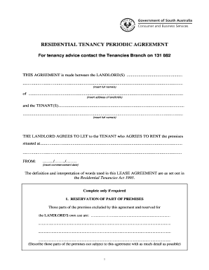 Residential Tenancy Periodic Agreement