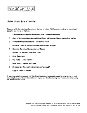 Seller Informational Short Sale Packet Compliments of Fox