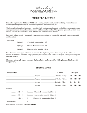 Ups signature release - BURRITO LUNCH Sign-Up Sheet Writabledoc - woodlandhill