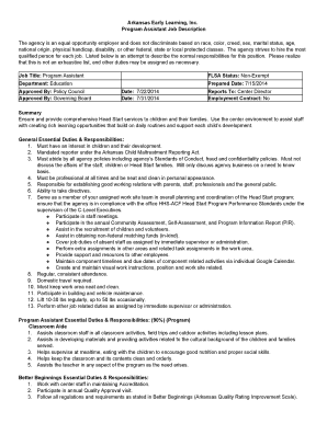 Letter to professor - Page 1 Arkansas Early Learning, Inc. Program Assistant Job ... - arearlylearning