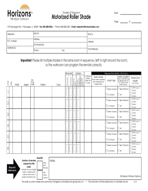 16. Motorized Roller Shade Order Form - Horizons Window ...
