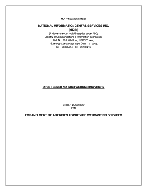 Memorandum of agreement word format - NICSI Empanelment of Agencies to provide Webcasting Services - nicsi nic