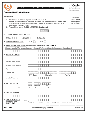 Customer Identification Number - NICSI - nicsi nic