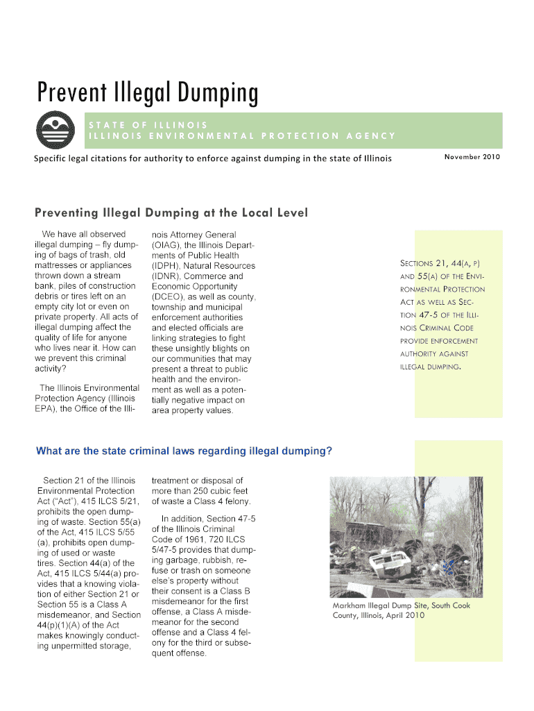 Fillable Online Prevent Illegal Dumping Fax Email Print pdfFiller