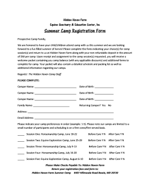 Summer Camp Registration Form - The Big Purple Barn - bigpurplebarnbowie