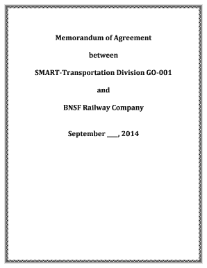 Memorandum of agreement vs contract - Memorandum of Agreement between SMART-Transportation - utulocal1933