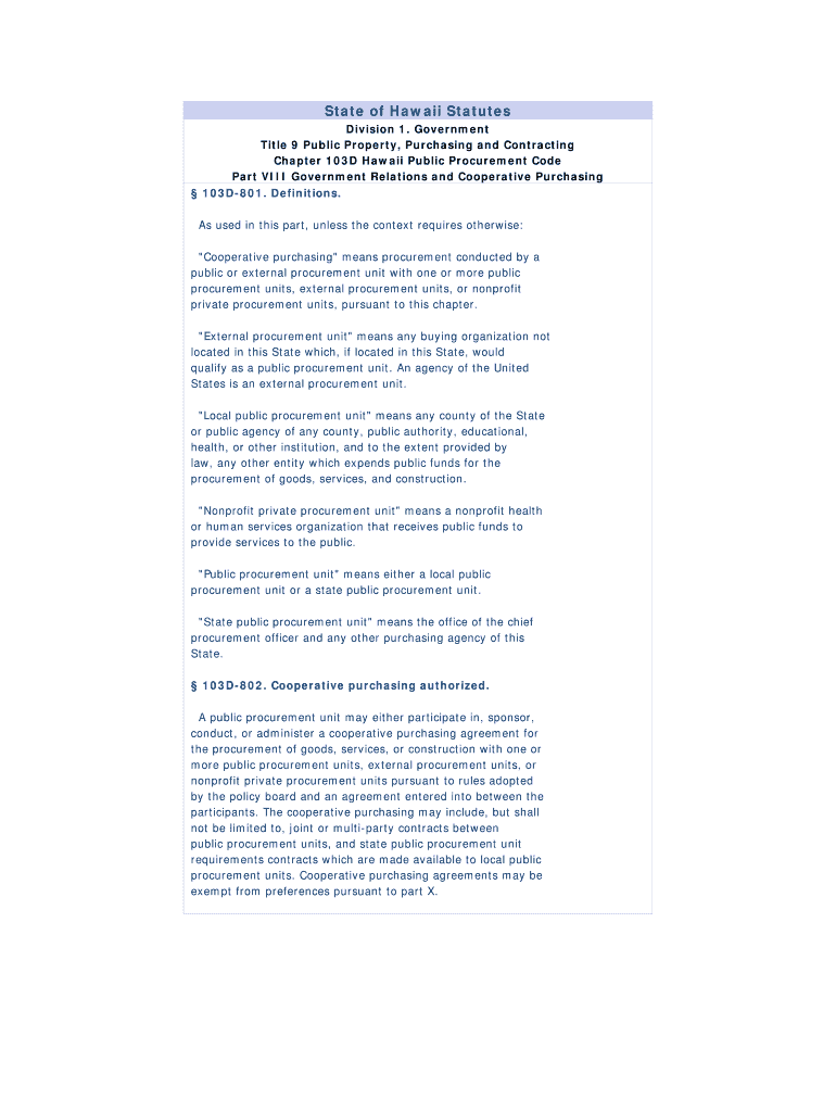Fillable Online State of Hawaii Statutes Fax Email Print pdfFiller