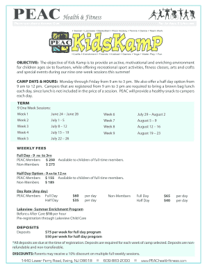 OBJECTIVE: The objective of Kids Kamp is to provide an active ...