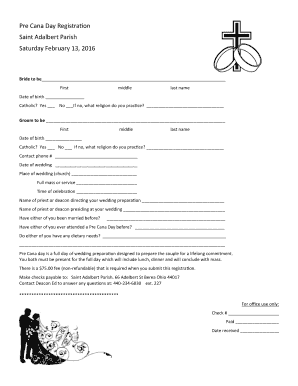 Pre ana Day Registration Saint Adalbert Parish Saturday