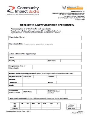 Free Volunteer Database Template Fillable Printable Online Forms Templates To Download In Free Volunteer Database Template