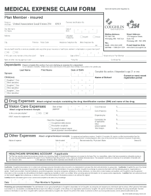 MEDICAL EXPENSE CLAIM FORM - UA Local 254 - ualocal254