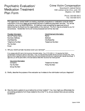 Play therapy treatment plan example - PhysicalOccupational Therapy and Chiropractic Treatment Plan - crimevictimcompensation