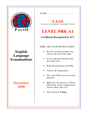 LEVEL PRE-A1 - bPALSOb - palso