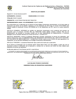 Colombia Drug Approval Resolution