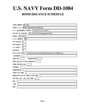 fillable online u s navy form dd 1084 bond issuance schedule fax 1084 form