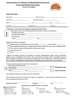 Authorization for Release of MedicalDental Records - tcchinc