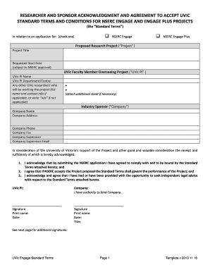 Standard terms for nserc engage and nserc engage plus projects