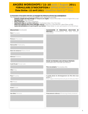 Film budget breakdown - Application form - pr pdf