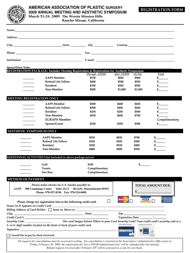 Fillable Online aaps1921 Rancho Mirage, California aaps1921 Fax Email