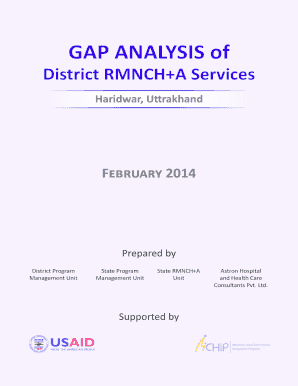 How to write a gap analysis report - GAP Analysis of District RMNCH+A Services - rmncha