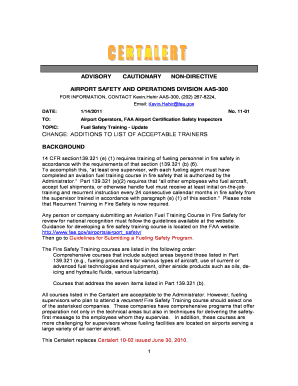 Navy muster sheet - FAA Part 139 Certalert 11-01 Fuel Safety Training - Update 14 January 2011