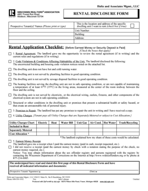Wisconsin Rental Disclosure Form