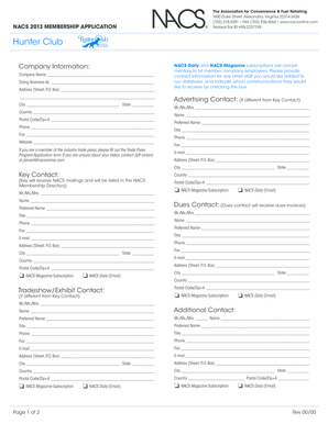 NACS 2013 Membership Application
