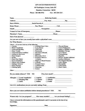 Patient Health Information Form