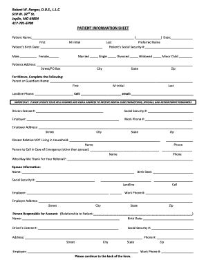 Patient Information Sheet