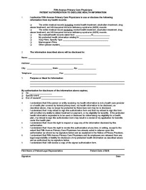 Patient Authorization to Disclose Health Information