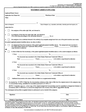 USPTO Patent Assignment Form