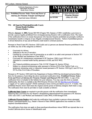 California Prohibited Persons Notice Form