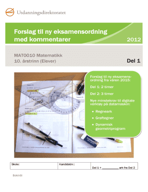 Norwegian Mathematics Exam Form