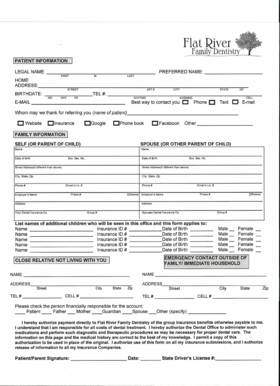 Flat River Family Dentistry Patient Intake Form