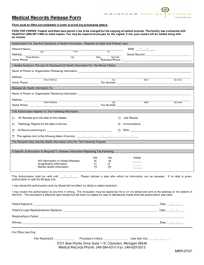 Medical Records Release Form