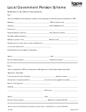 Local Government Pension Scheme Tax Notification