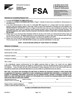 Principal Life FSA Reimbursement Form