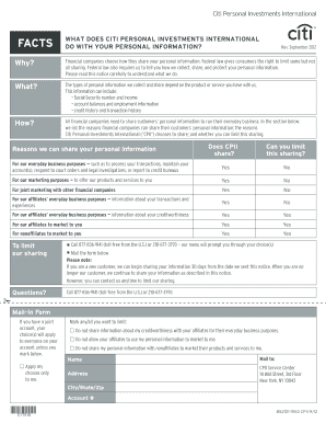 Citi Personal Investments Privacy Notice