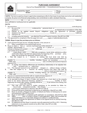 California Purchase Agreement Form 150