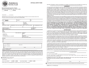 AKC Dog Show Entry Form