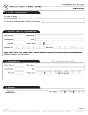 Insurance Council of British Columbia Contact Form