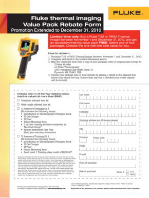 Fluke Thermal Imaging Value Pack Rebate Form