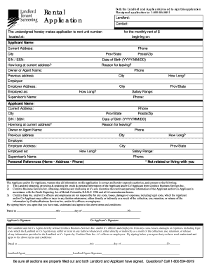 Rental Application Form