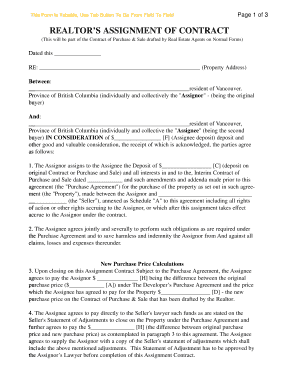 Realtor’s Assignment of Contract