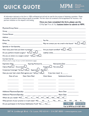 Insurance Quotation Request Form
