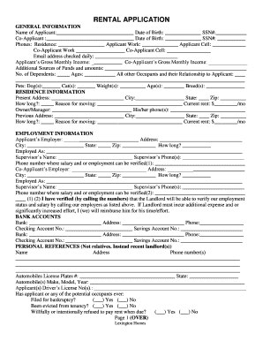 Rental Application Form