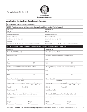 Medicare Supplement Application