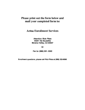 Aetna Medicare Rx Enrollment Form